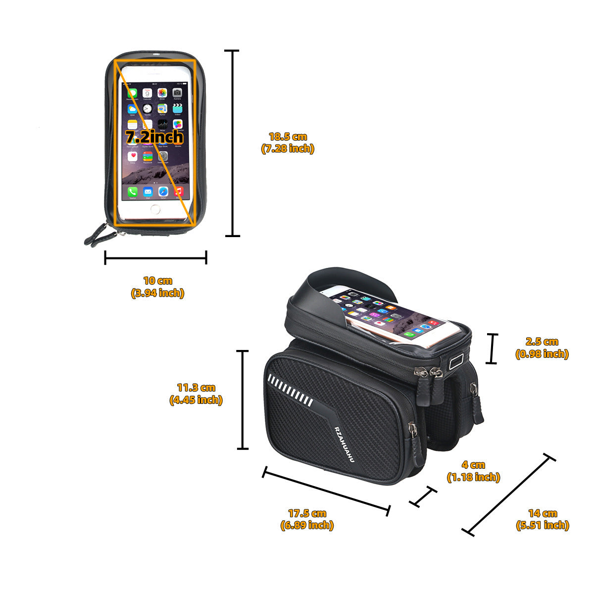 Bicycle Bag Front Beam Bag Mountain Bike Mobile Phone Front Hanging Bicycle Saddle Storage Bag Riding Equipment Accessories