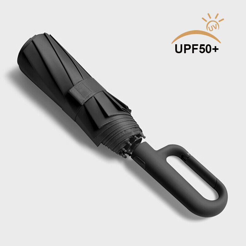 30 Bones Windproof Strong 105CM Reinforced Automatic Folding Umbrella Black