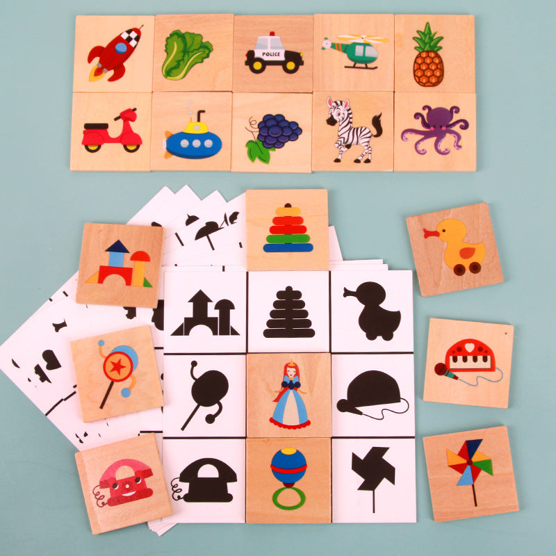 Find Shadow Shape Matching Puzzle Parent Child Interaction 1-4 Year Old Baby Puzzle Teaching Tool