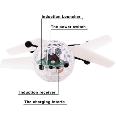 Colorful RC Flying Ball Luminous Kid's Flight Balls Infrared Induction Aircraft Remote Control Toys LED Light Mini Helicopter