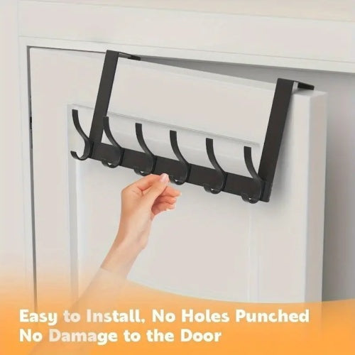 Key Coat Clothes Door Holder Rack Hook Wall Mounted Hanger 6 Hooks Aluminum