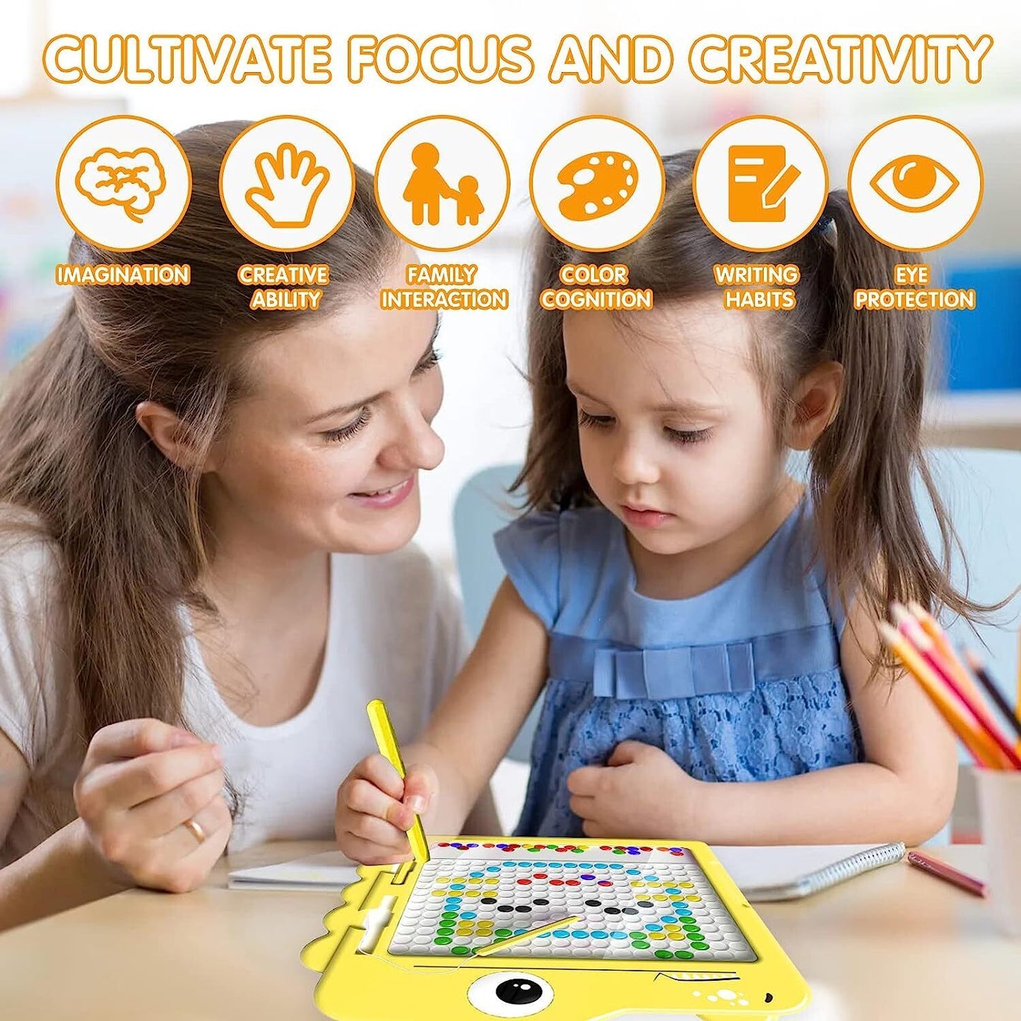 Magnetic Drawing Board For Kids Doodle Dot Art Educational Preschool Toys
