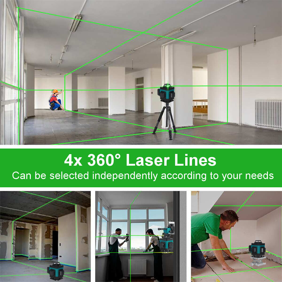 New 4D 16 Lines Laser Level 360Green Auto Self Leveling Rotary Cross Measure