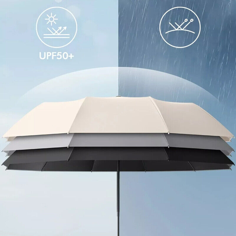 30 Bones Windproof Strong 105CM Reinforced Automatic Folding Umbrella Black
