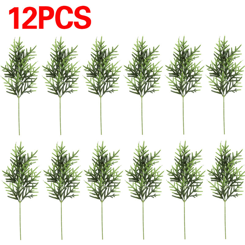 12pc Artificial Norfolk Pine Branches Pine Needle Branch For Christmas Decor