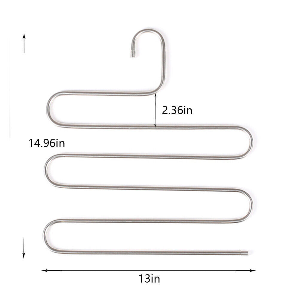 3pcs Clothes Pants Trouser Hanger Multi Layer Storage Closet Space Saver Organizer