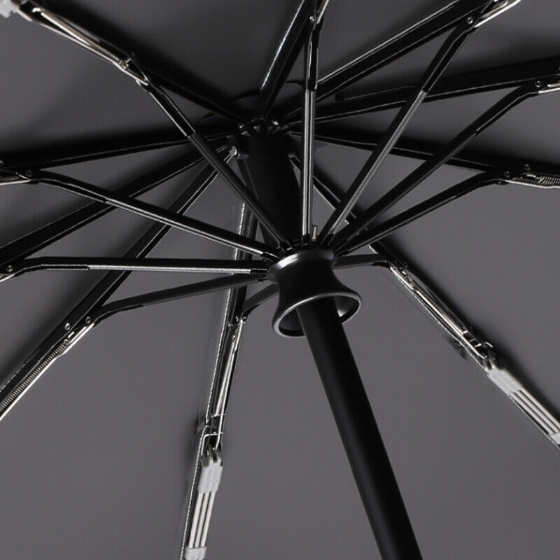 30 Bones Windproof Strong 105CM Reinforced Automatic Folding Umbrella Black