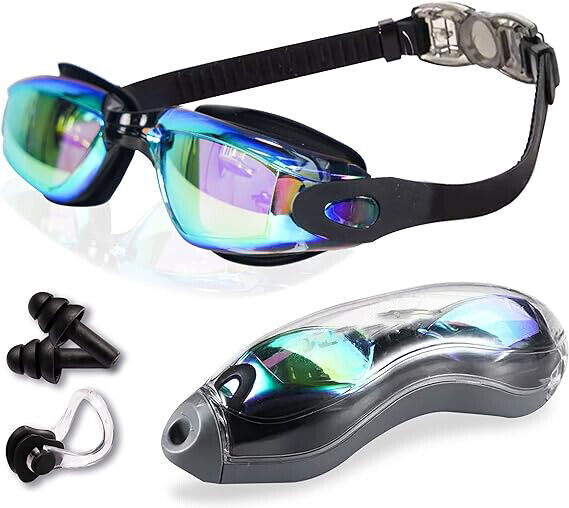 Anti Fog Swimming Goggles UV Glasses Adjustable Earbuds For Men Women Kids