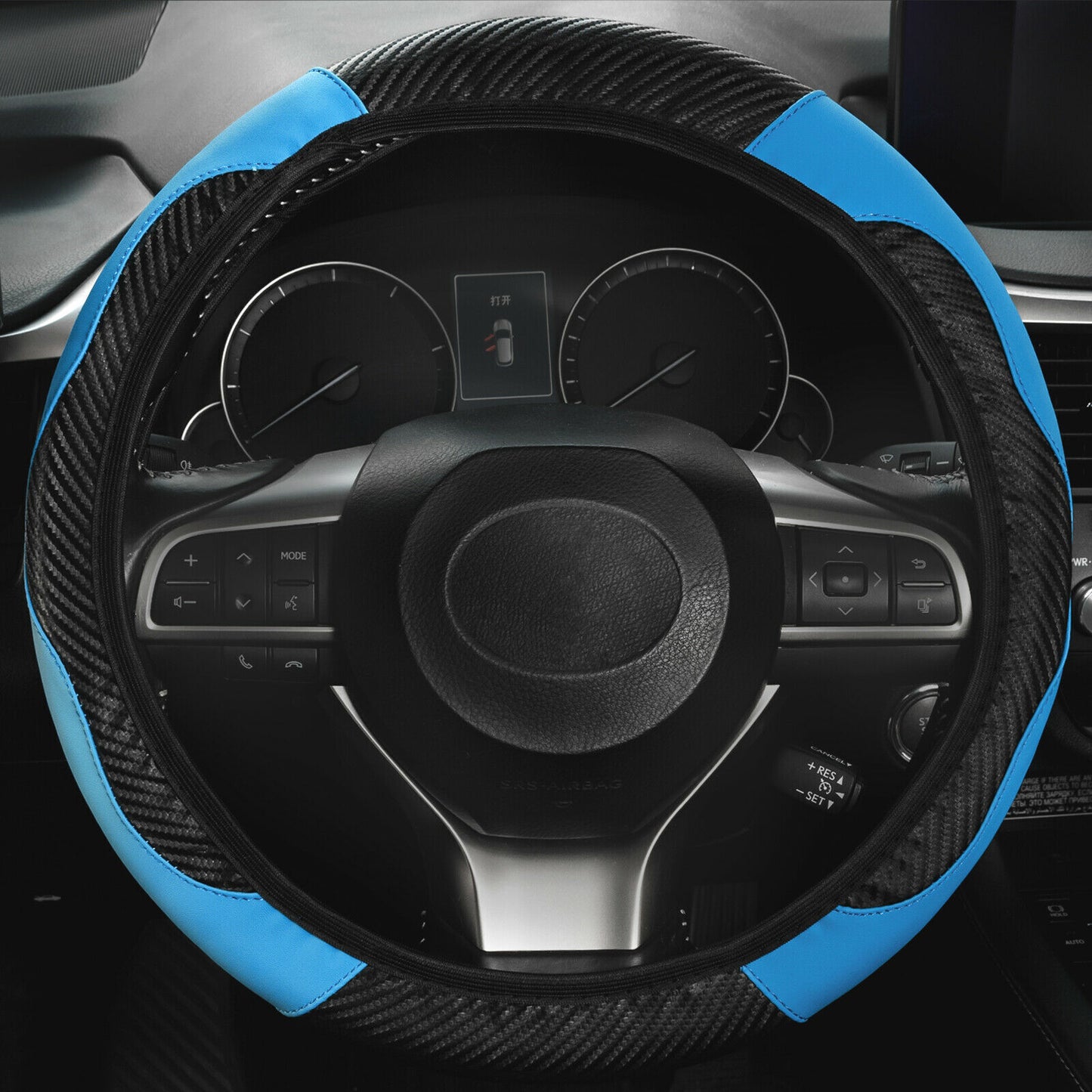 Auto Car Steering Wheel Cover Skidproof Leather Steering Wheel Case For 38cm15