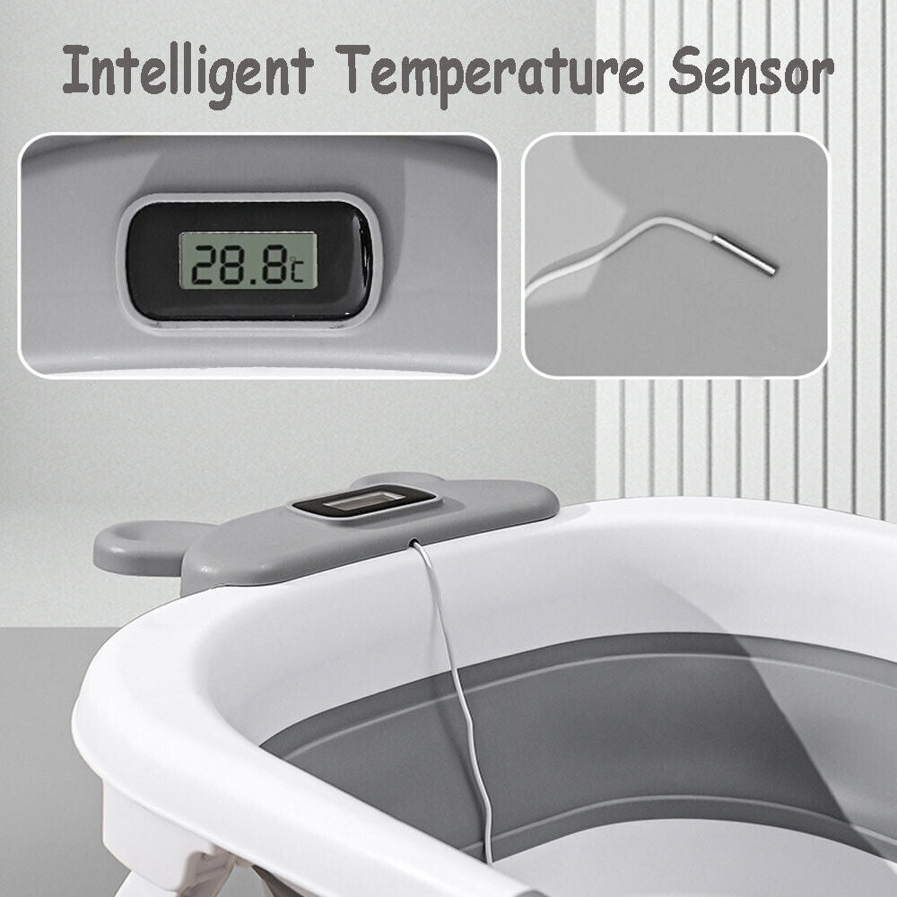 Baby Bath Tub Thermal Toddler Bathtub Portable Collapsible Shower With Cushion