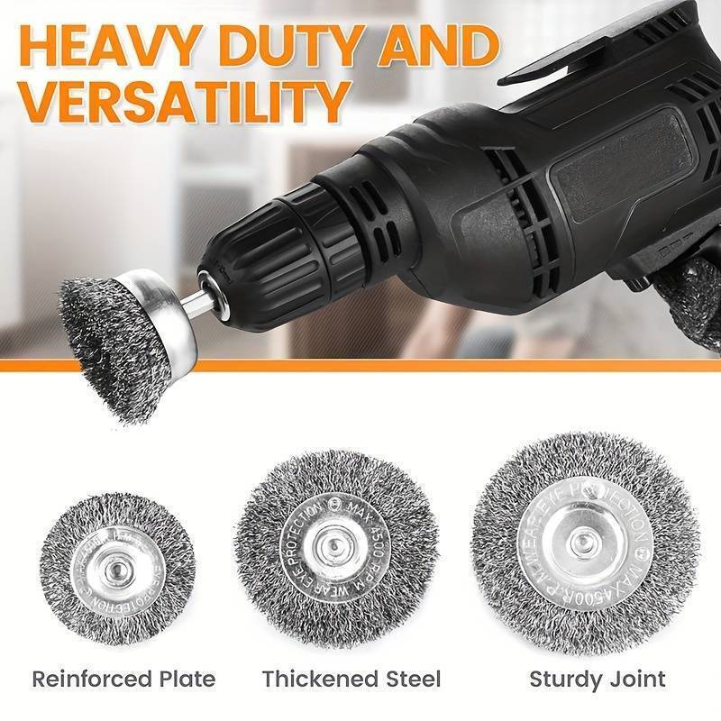 6Pcs Brush Drill Attachment Bit Kit Wire Cleaning Wheel For Cleaning Rust UK