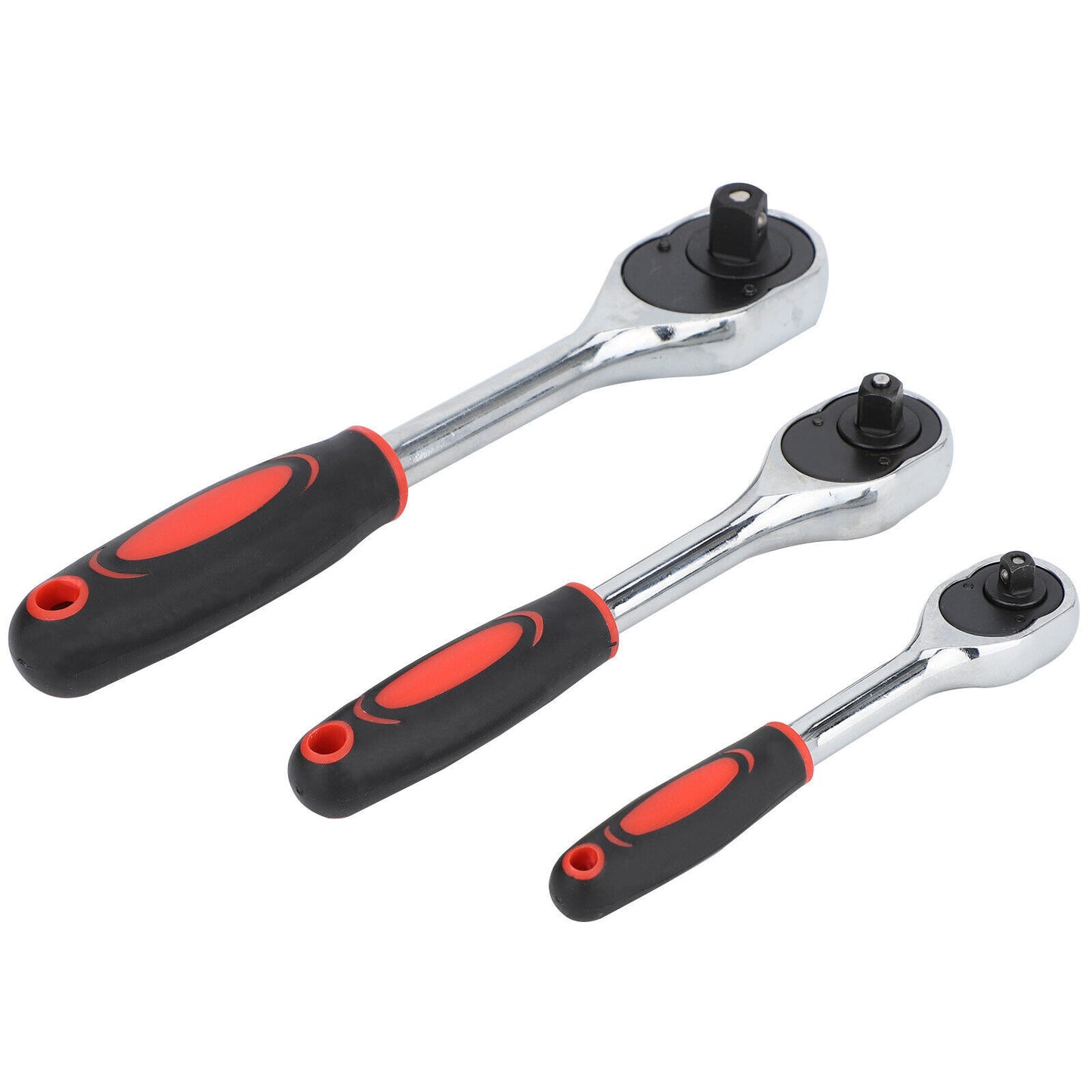 3 Piece 1 2 3 8 & 1 4 Ratchet Set Drive Heavy Duty Ratchet Socket UK