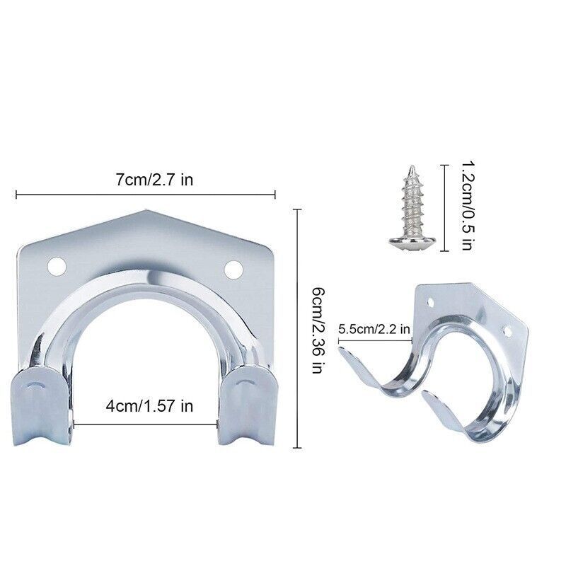 30pcs Tool Hooks & Screws Double Hooks Wall Mount Garden Shed Storage Utility