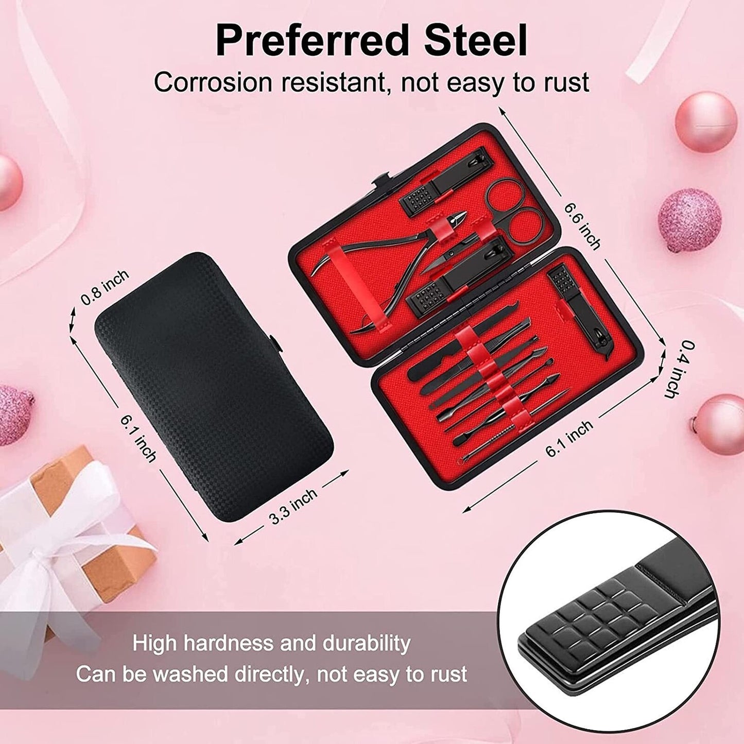 12 Pieces Manicure Pedicure Nail Care Set Cutter Clippers Tool Kit For Women Men