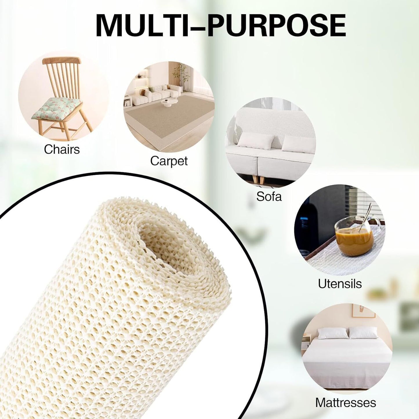 200x200 CM Anti Slip Rug Underlay Carpet Roll Non Slip Mat Grip Under Gripper UK