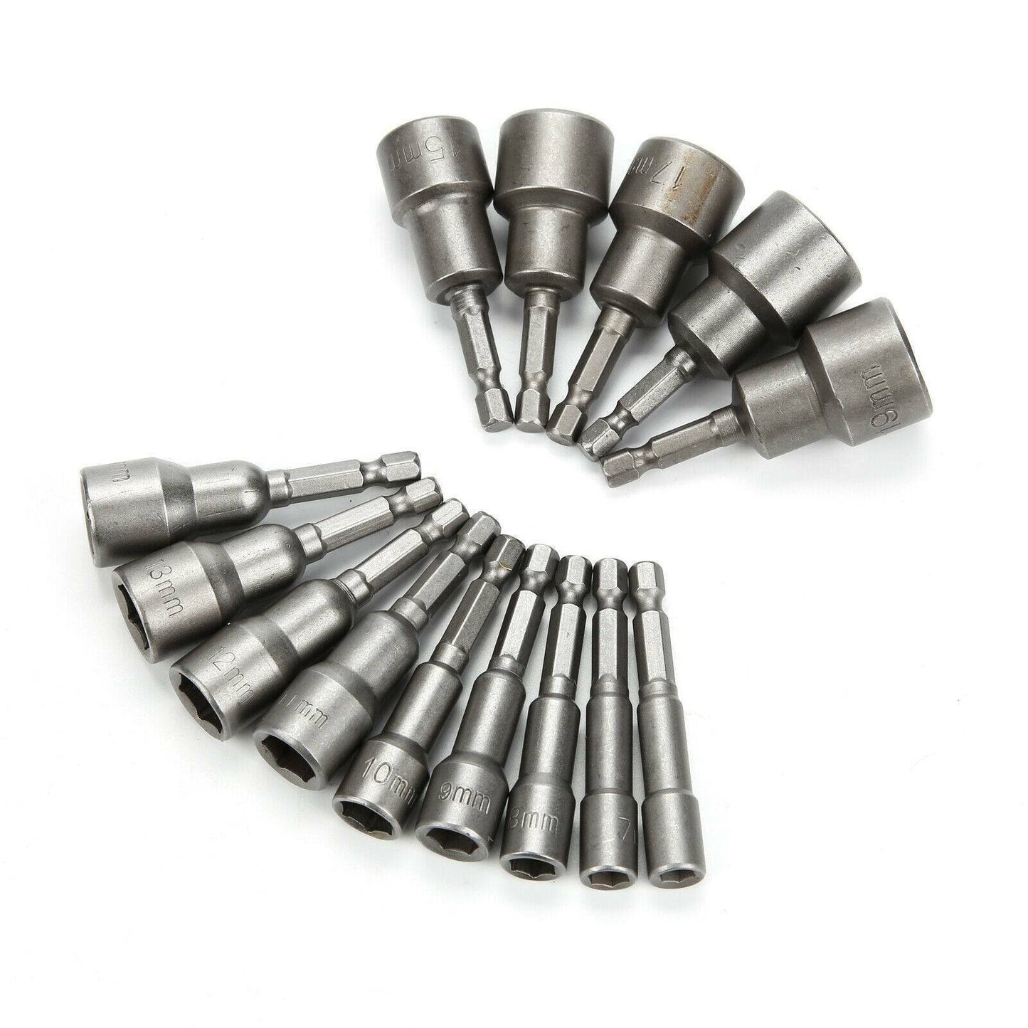 14pcs Nut Driver Bit Set Hex Magnetic Metric Socket Impact Drill 6 To 19MM UK