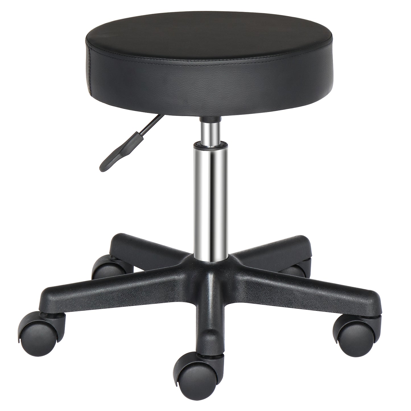 Round Stool Plastic Arch Feet Rotation Bar Stool Black