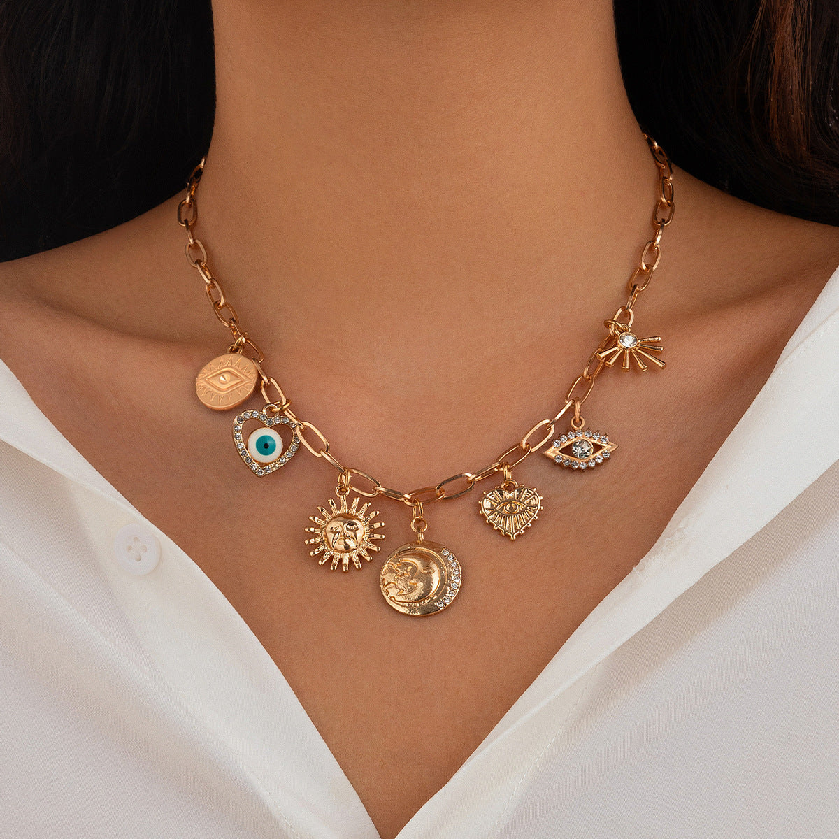 Ocean style fish tail imitation pearl tassel necklace necklaces beach starfish shell pendant accessories