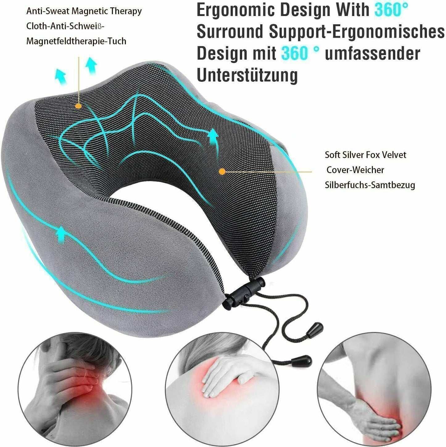 Memory Foam U Shaped Travel Pillow Neck Support Soft Head Rest Car Plane Cushion