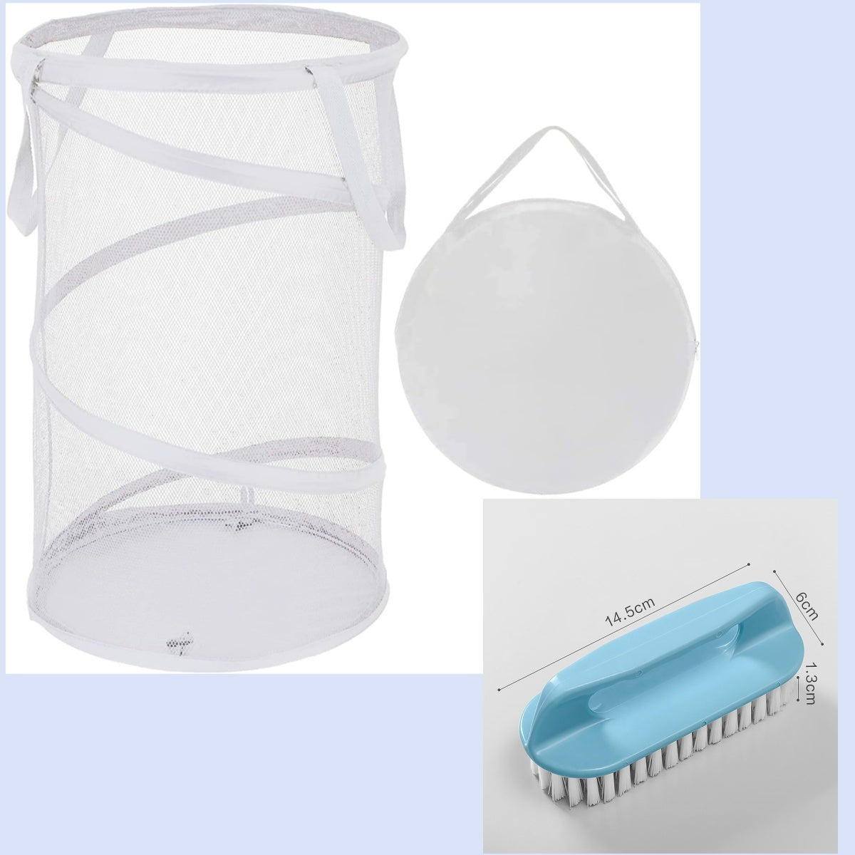Large Collapsible Laundry Basket Foldable Mesh Up Hamper With Handles For Laundry Room, Bath, Kids Room, College Dorm, Travel, Storage Organizer White