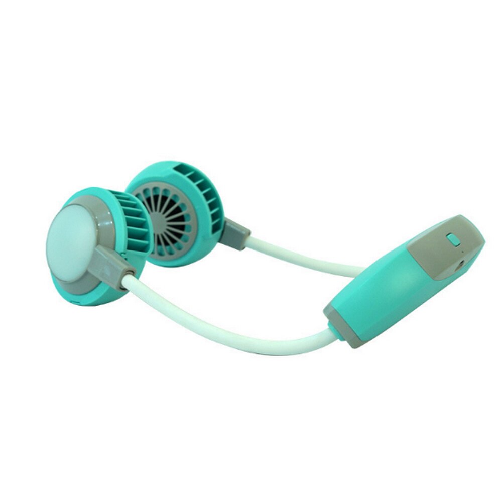 Portable Lazy Sports Halter Fan 2 Fans Mini Hanging Neck Fan USB Rechargeable Cover Halter Sports Aromatherapy Fan