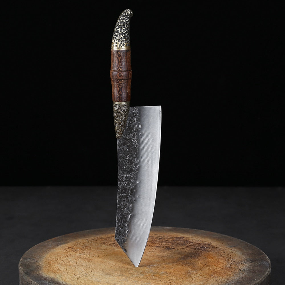 Handmade Chinese kitchen Chef Knife Multifunctional Meat Cleaver Vegetable Cutter Fixed blade Chopper Cooking Tools