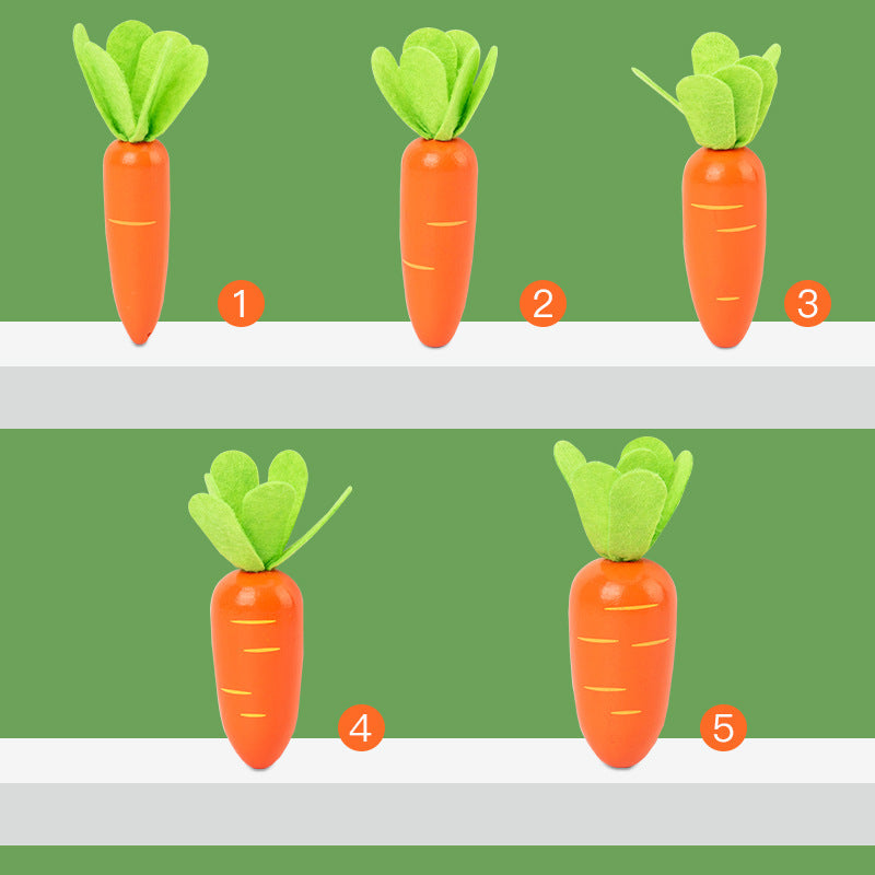 Wooden Fun Number Carrot Pulling Game Enlightenment Cognition 3-4 Year Old Early Education Toy