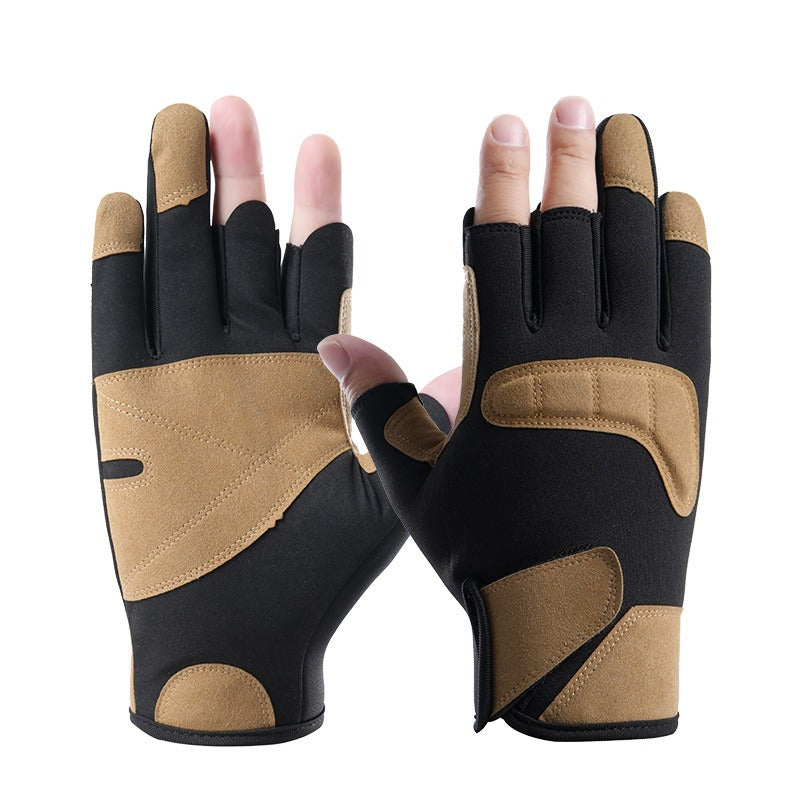 Fishing gloves professional grade winter men's and women's exclusive exposed three finger waterproof non stick bait, hand picked