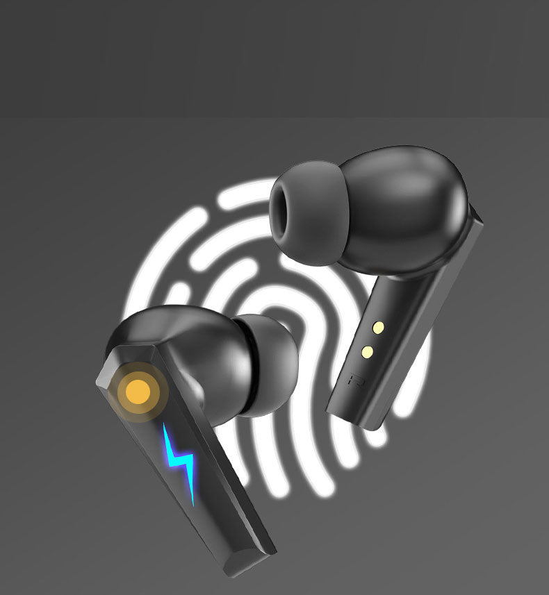 TWS wireless Bluetooth earphones with long battery life, in ear gaming, noise reduction, and low latency for gaming