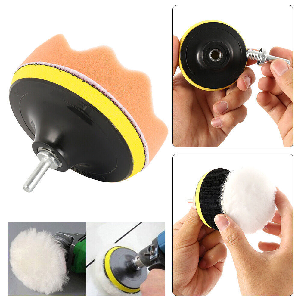 12pcs 3 Buffing Waxing Polishing Sponge Pads Kit Set For Car Polisher Drill UK