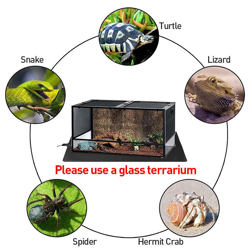 PVC Reptile Vivarium Heat Mats Heating With Temperature Adjustment - 4 Sizes New