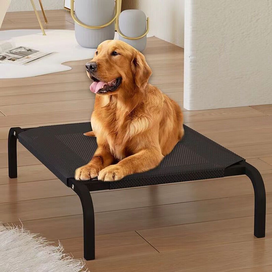 Elevated Dog Bed Pet Cat Mesh Camping Cot Indoor Outdoor UK