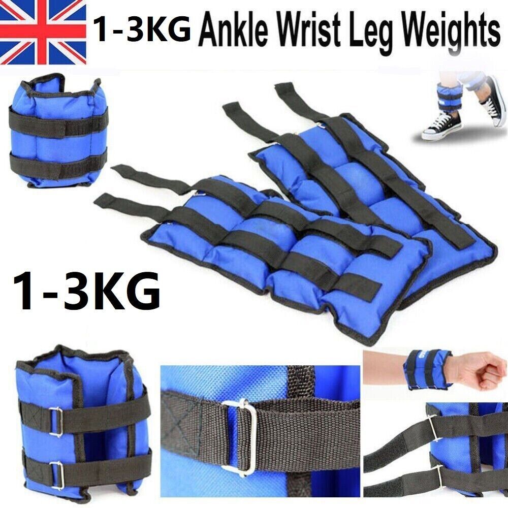 Ankle Wrist Leg Weights Straps Running Exercise Fitness Gym Strength Training UK