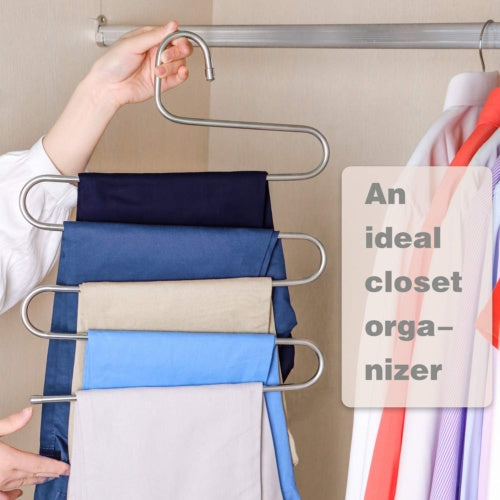 3pcs Clothes Pants Trouser Hanger Multi Layer Storage Closet Space Saver Organizer