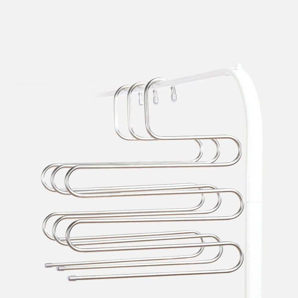 3pcs Clothes Pants Trouser Hanger Multi Layer Storage Closet Space Saver Organizer