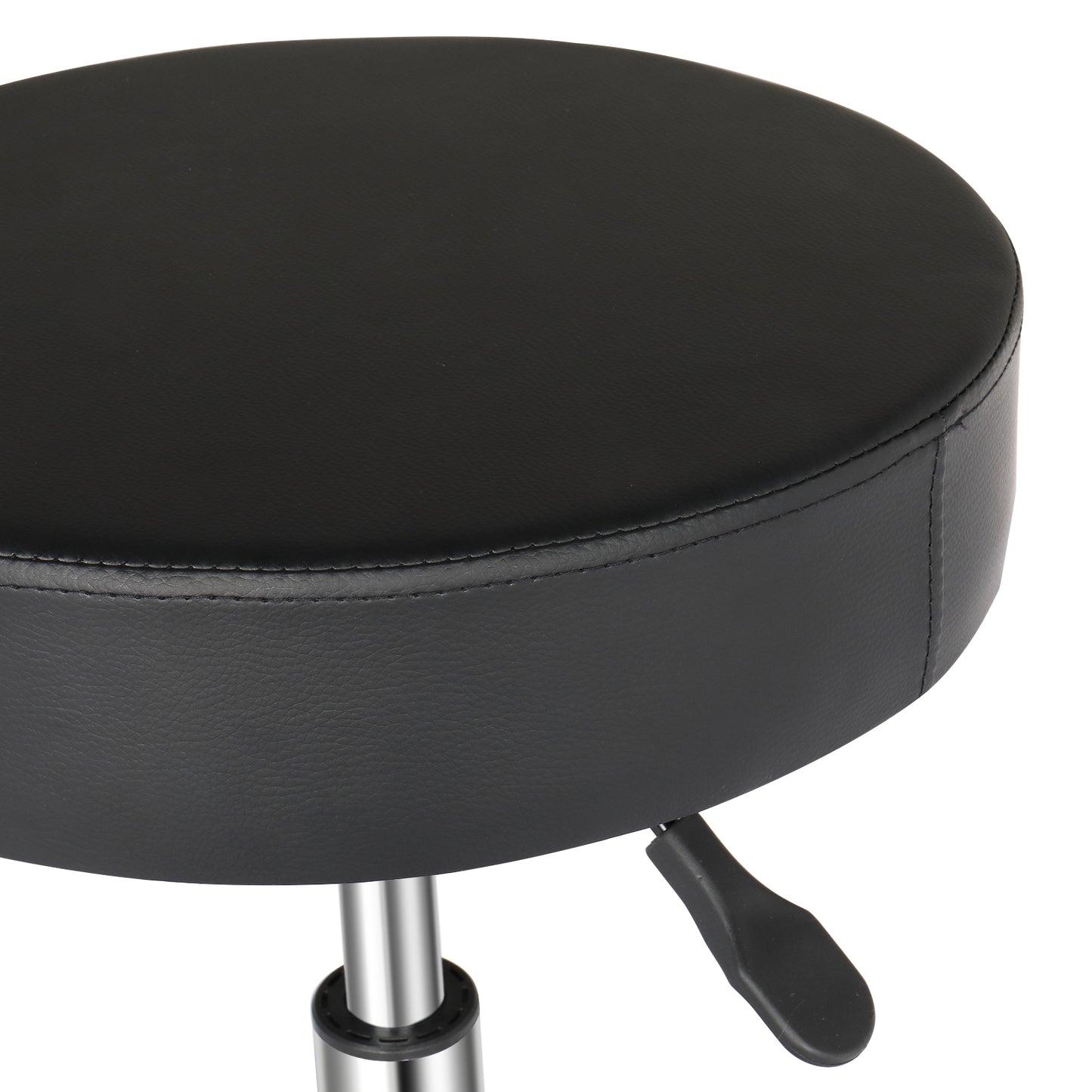 Round Stool Plastic Arch Feet Rotation Bar Stool Black