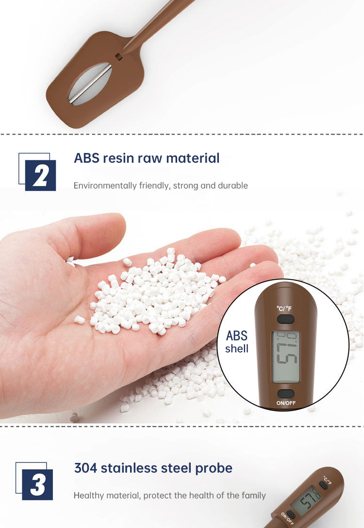 Digital Cooking Thermometer Double Use Silicone Scraper Spatula Safety Cooking Food BBQ Meat Thermometer Baking Tool