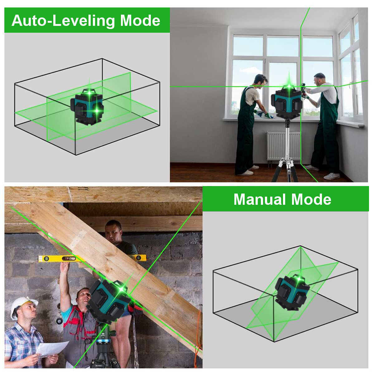 New 4D 16 Lines Laser Level 360Green Auto Self Leveling Rotary Cross Measure