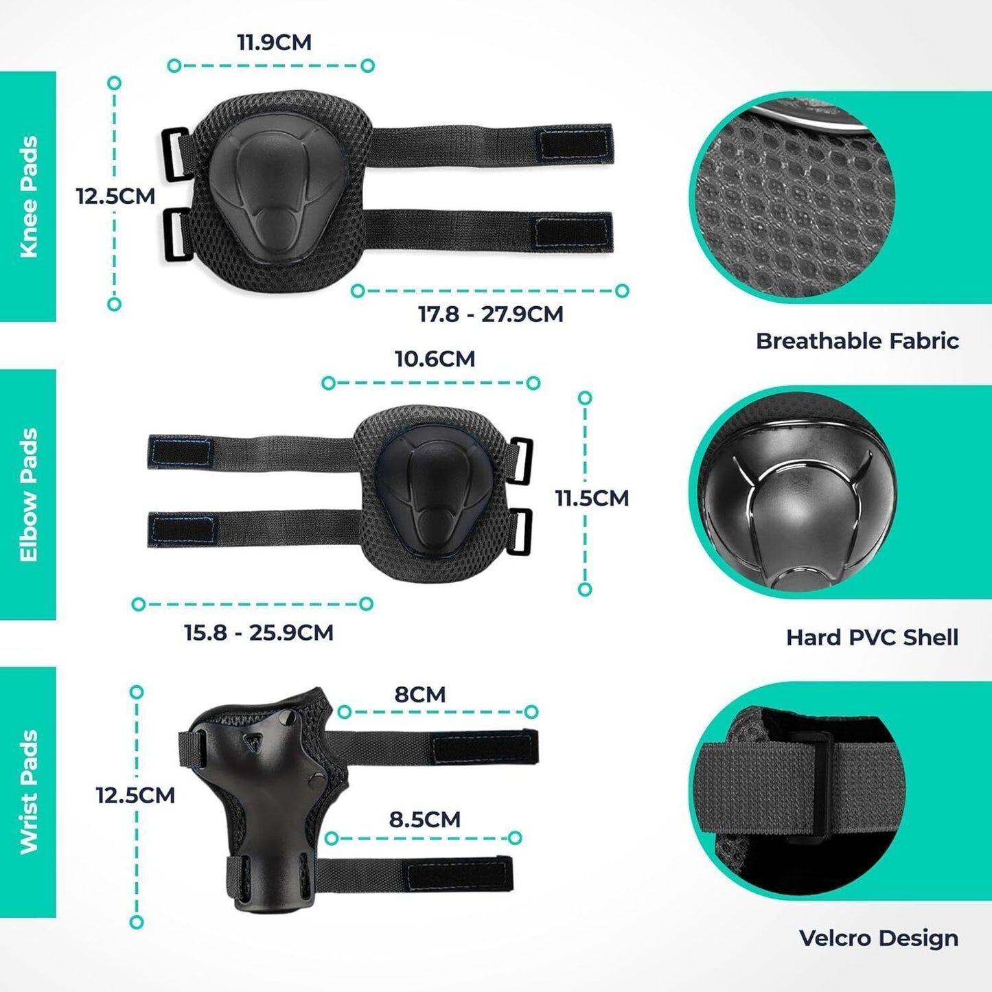 Kids Helmet For 3-10 Years Old Helmet And Knee Pads Set Adjustable Elbow &Wrist