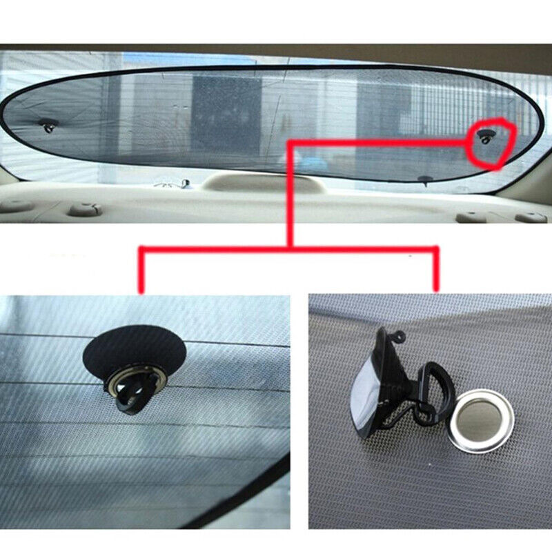 Rear Window Screen Sun Shade Mesh Cover Windshield Sun UV Visor Blocks Black