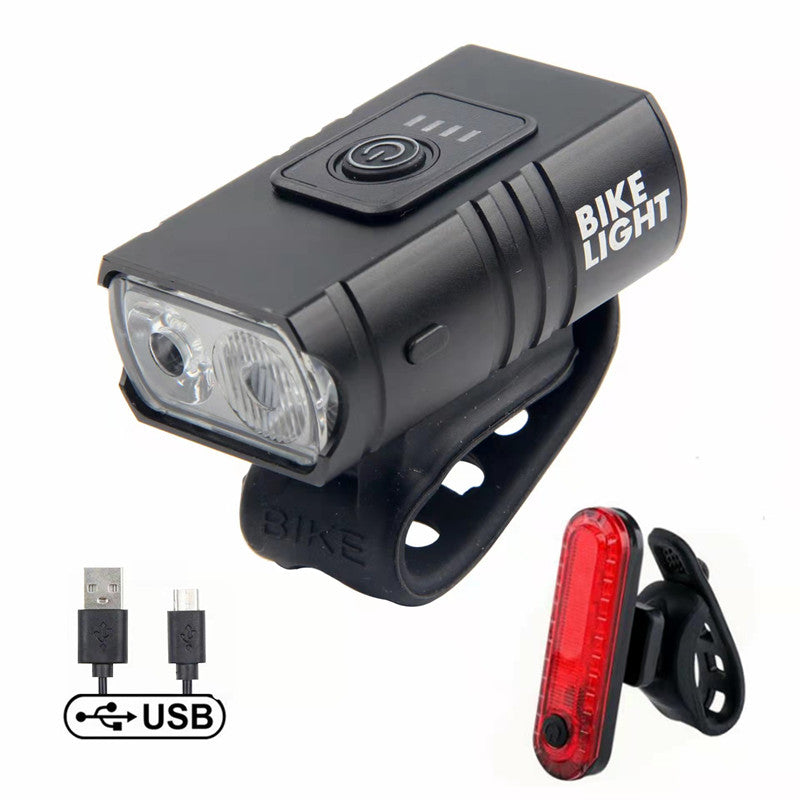Rechargeable bicycle cycling night light USB light T6 light Strong flashlight Mountain bike front and rear light accessories