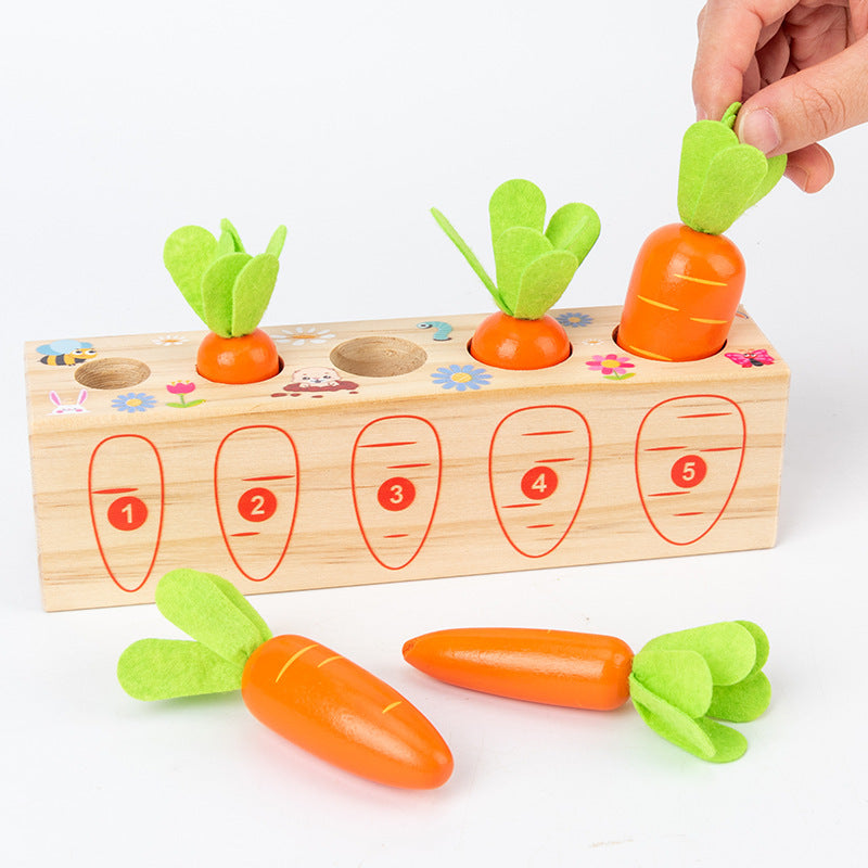Wooden Fun Number Carrot Pulling Game Enlightenment Cognition 3-4 Year Old Early Education Toy