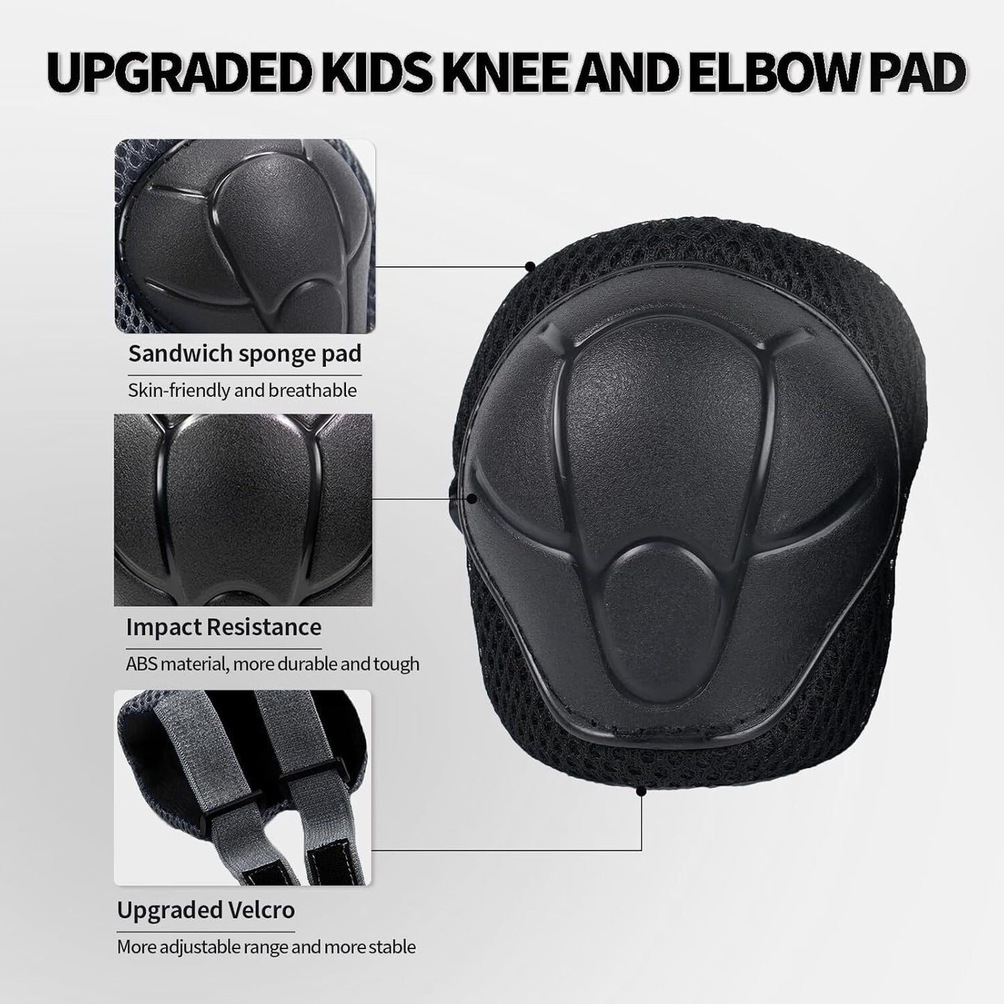 Kids Helmet For 3-10 Years Old Helmet And Knee Pads Set Adjustable Elbow &Wrist
