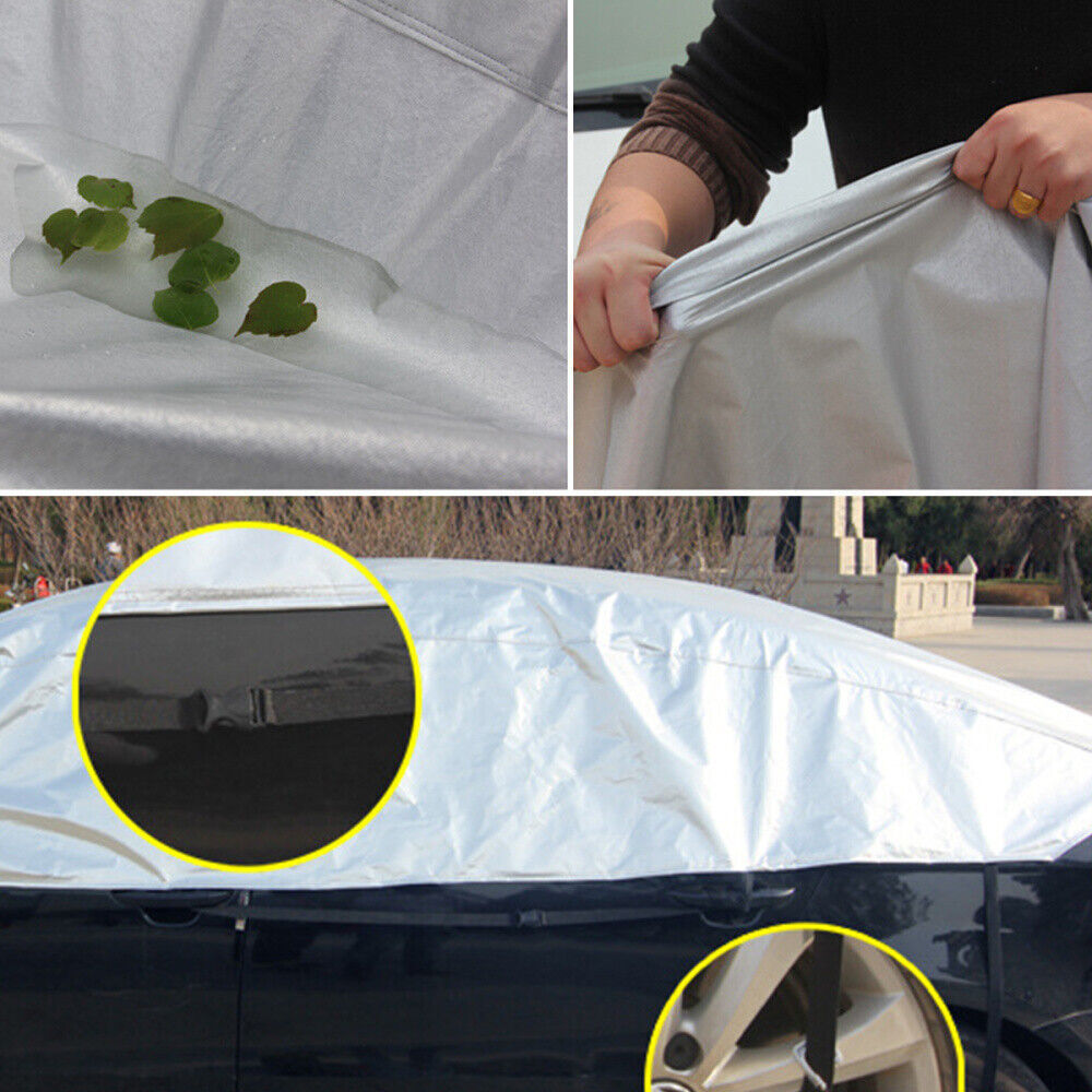 Half Car Cover Top Roof Sun UV Rain Protection Waterproof Outdoor Universal 190T