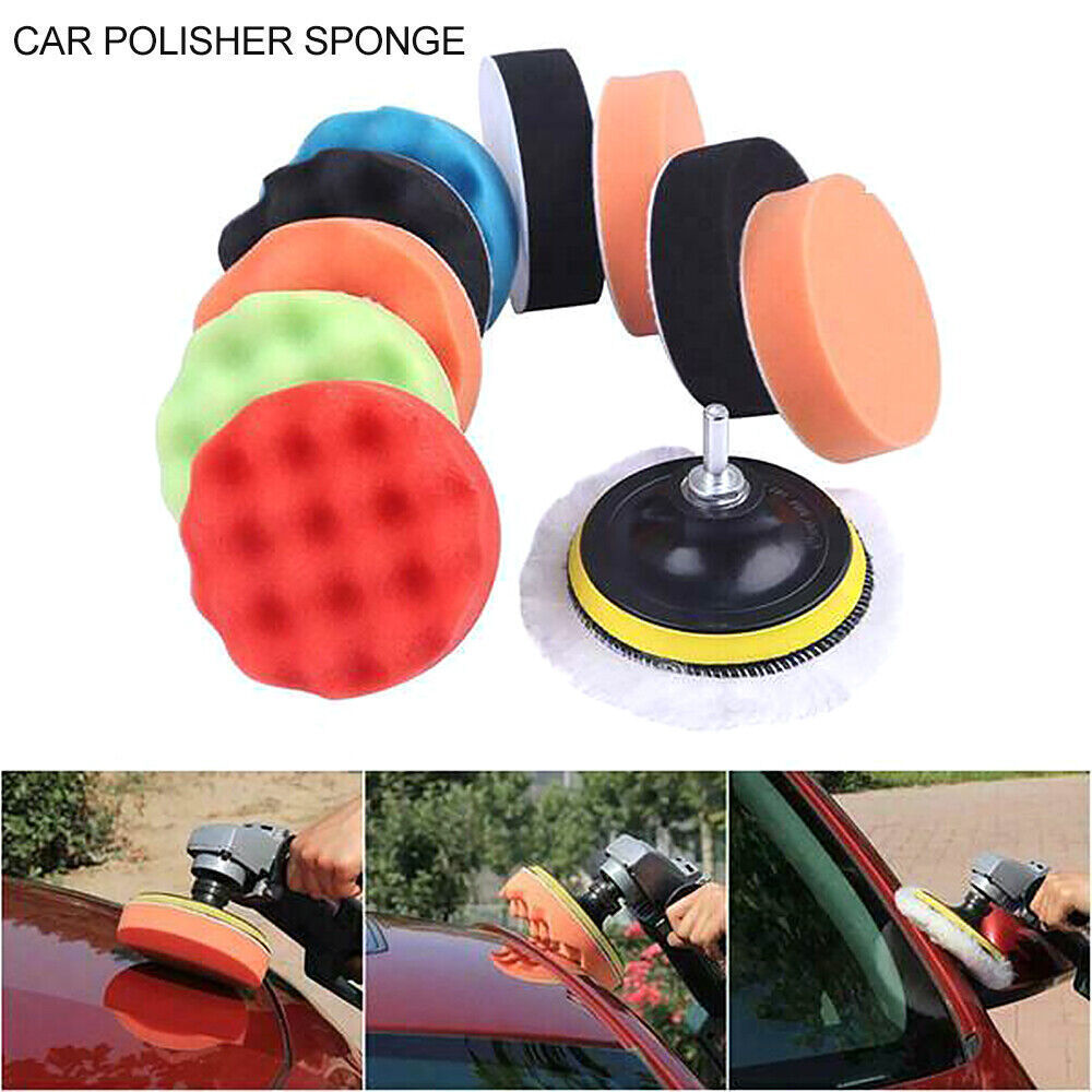 12pcs 3Buffing Waxing Polishing Sponge Pads Kit Set For Car Polisher Drill UK
