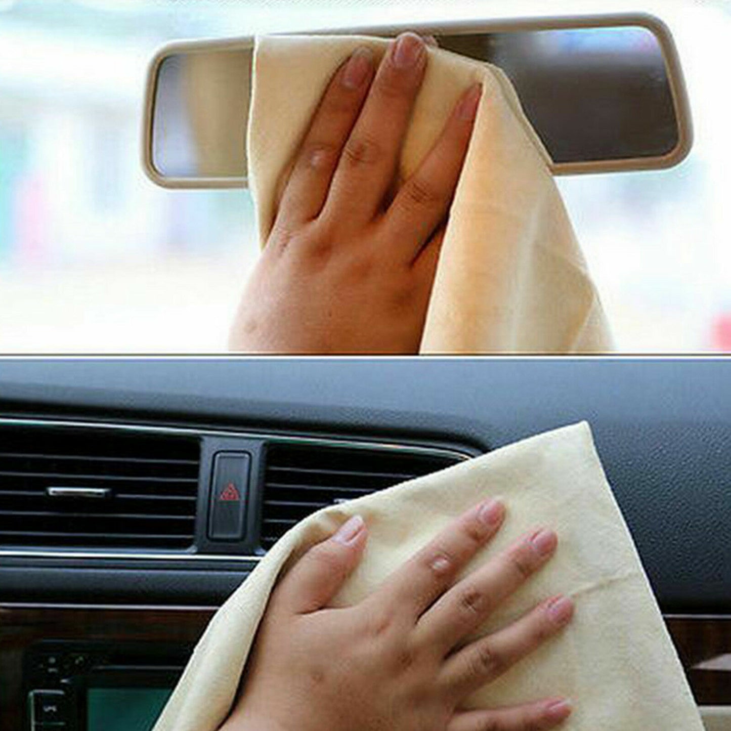 Large Natural Chamois Leather Car Cleaning Cloth Washing Absorbent Drying Towel