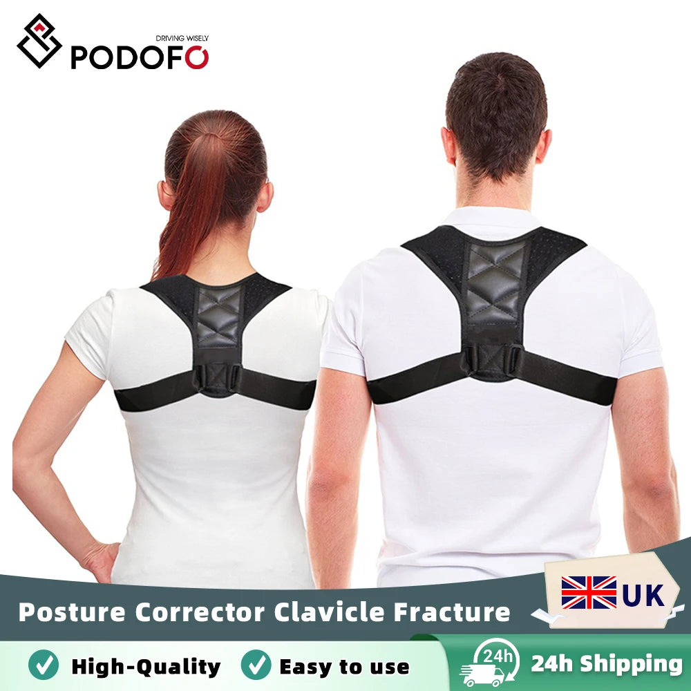 Podofo Adjustable Clavicle Posture Corrector Men Woemen Upper Back Brace Shoulder Lumbar Support Belt Corset Posture Correction