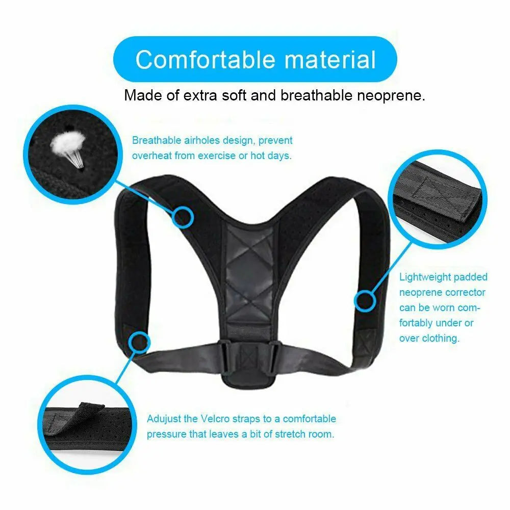 Podofo Adjustable Clavicle Posture Corrector Men Woemen Upper Back Brace Shoulder Lumbar Support Belt Corset Posture Correction