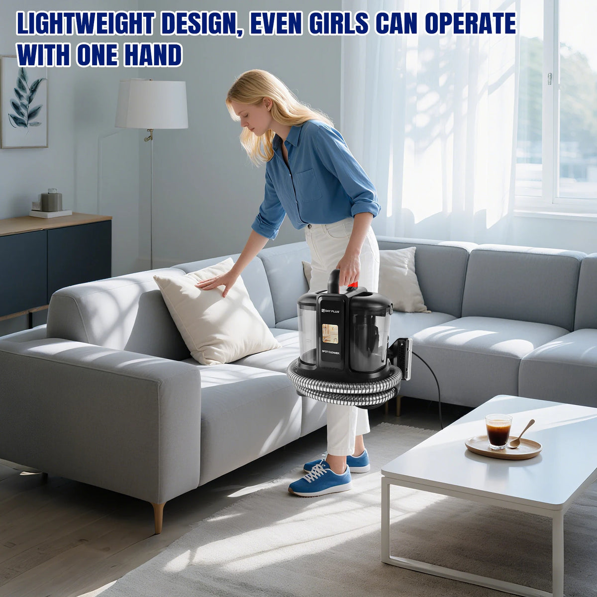 Spot Cleaner | Spot & Stain Remover | Handheld Carpet Cleaning Machine | Portable Carpet & Upholstery Cleaner | Dual Water Tank Spot Washer | Ideal for Pet Stains, Sofas, Rugs, Cars & Upholstery