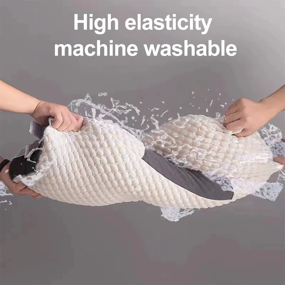 2PCS Knitted SPA Massage Pillows - 3D Ergonomic Cervical Support Adjustable Orthopedic Neck Pillow for Sleeping & Home Use